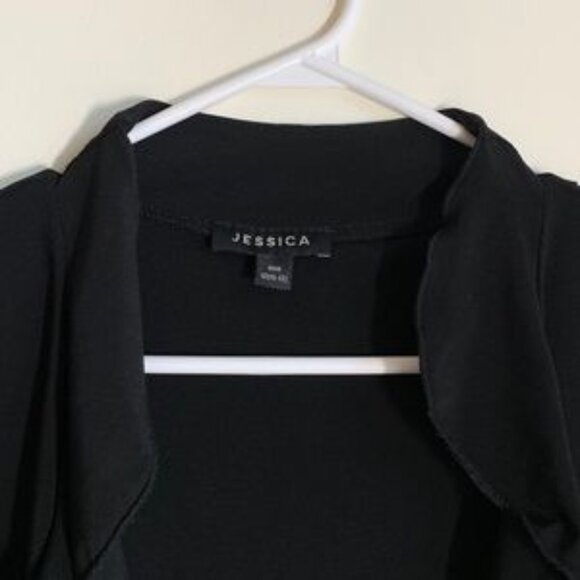 $10 ADD ON ITEM Jessica Black Ruffle Short Cardigan Size M (10-12) (GUC) - Picture 3 of 7